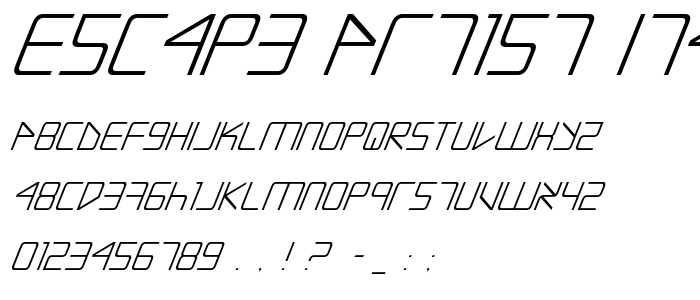 Escape Artist Italic font